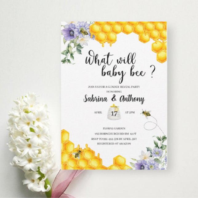 Quelle invitation pour bébé abeille (Créateur téléchargé)