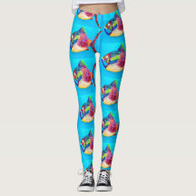 Quelque chose de pêche pattes amusantes Leggings