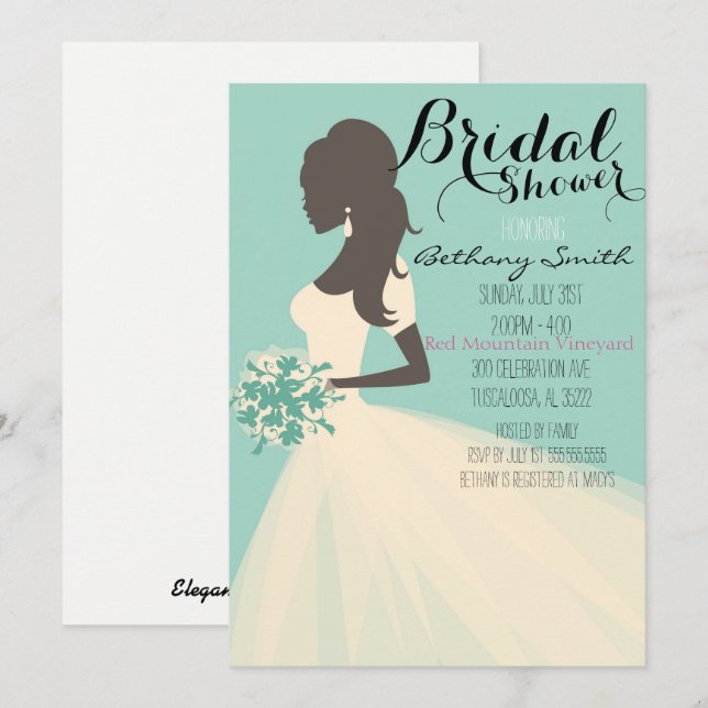 Quelque chose invitation nuptiale bleue de douche (Devant / Derrière)