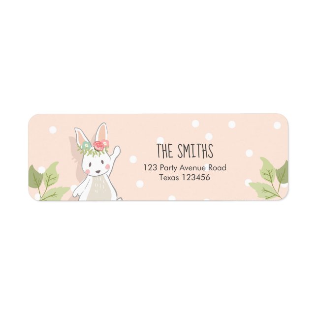 Quelques Étiquettes De Retour De Lapin Easter Rose (Devant)