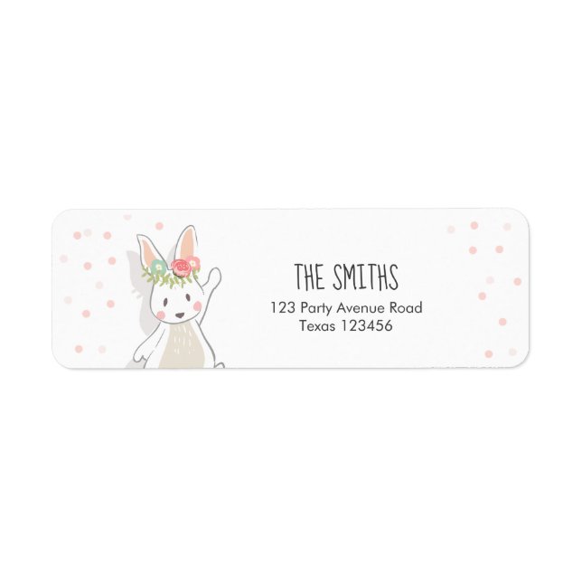 Quelques Étiquettes De Retour De Lapin Easter Rose (Devant)
