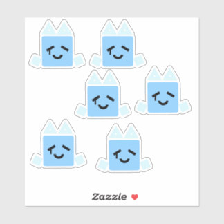 Quelques stickers de cyan cyan cube Happy