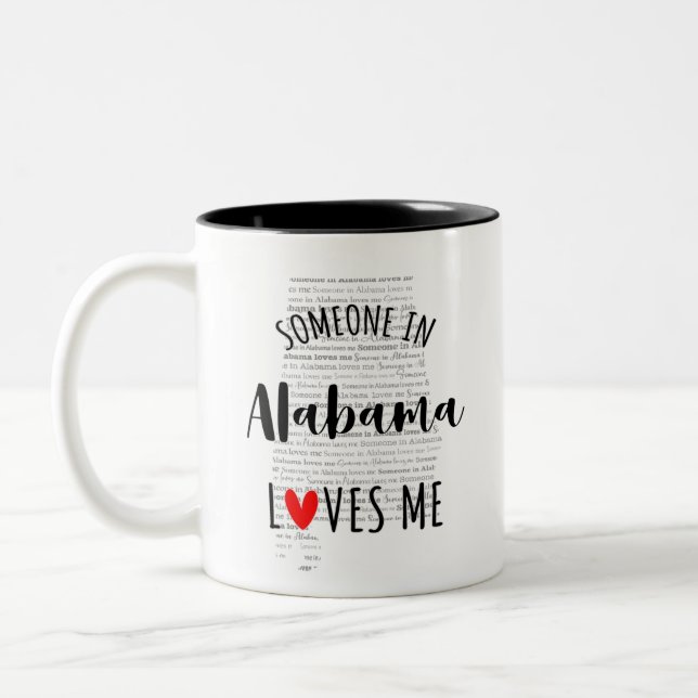 Quelqu'Un En Alabama M'Aime Carte Café Mug (Gauche)