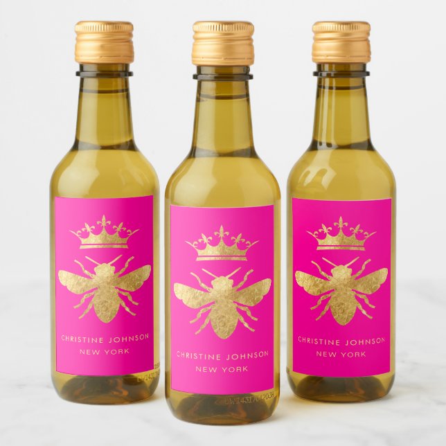 Quenn bee thank you on any colour wine label (Bottles)