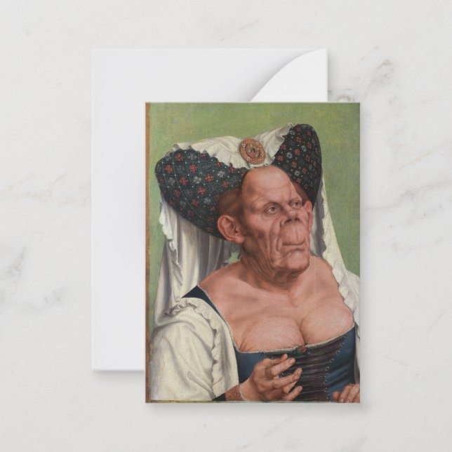 Quentin Matsys - A Grotesque Old Woman Card (Front)