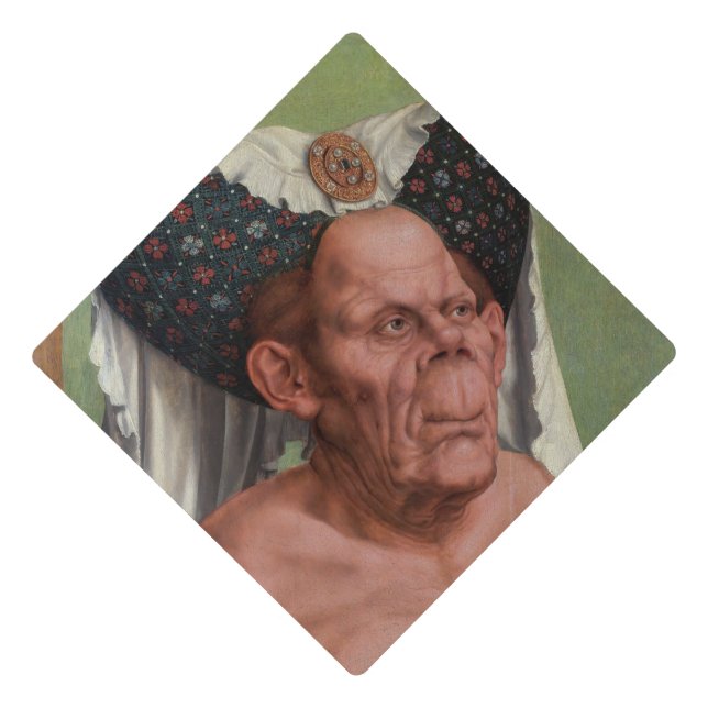 Quentin Matsys - A Grotesque Old Woman Classic Graduation Cap Topper (Front)