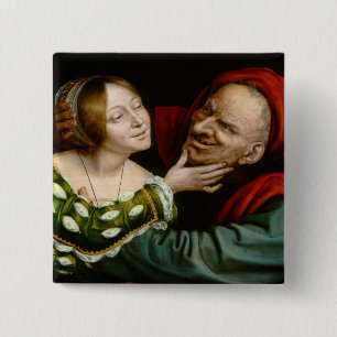 Quentin Matsys - Matched Lovers 2 Inch Square Button