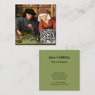 Quentin Matsys - Moneylender & His Wife - QR Code Square Business Card