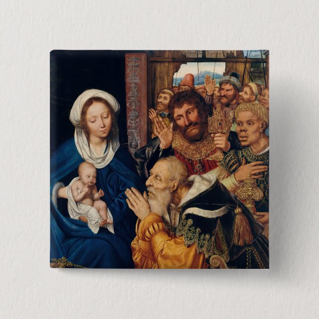 Quentin Matsys - The Adoration of the Magi 2 Inch Square Button (Front)