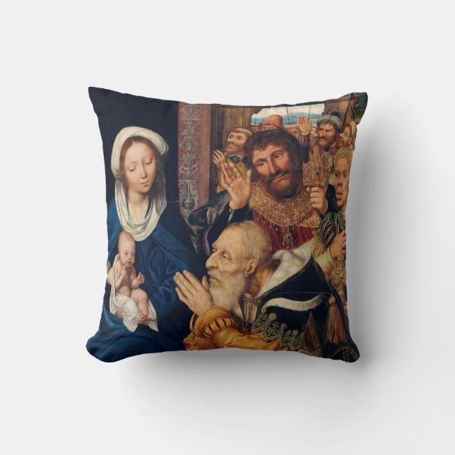 Quentin Matsys - The Adoration of the Magi Throw Pillow (Front)