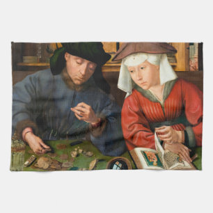 Quentin Matsys - The Moneylender and His Wife Kitchen Towel