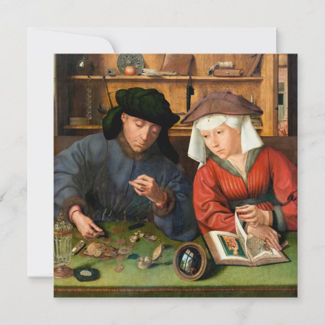 Quentin Matsys - The Moneylender and His Wife Thank You Card (Front)