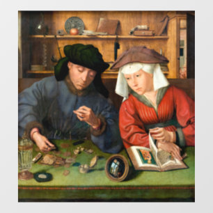 Quentin Matsys - The Moneylender and His Wife Window Cling