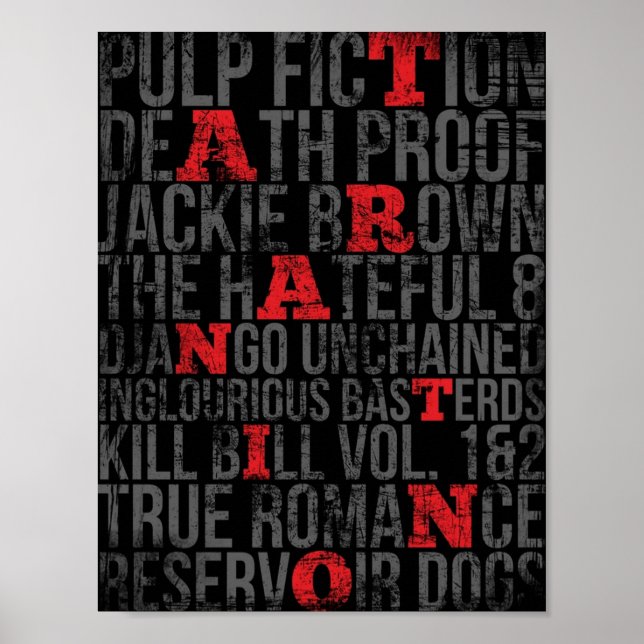 QUENTIN TARANTINO MOVIES VINTAGE GRUNGE STYLE POSTER (Front)