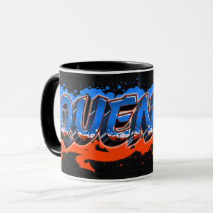 Quentin Vorname Name Graffiti blue orange Tasse Mug