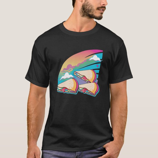 Quesadillas Vaporwave Retrowave Aesthetic T-Shirt (Front)