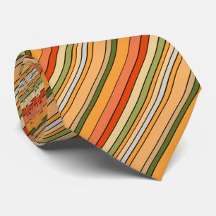 Queso Dip Stripes Orange Red White Green Tie