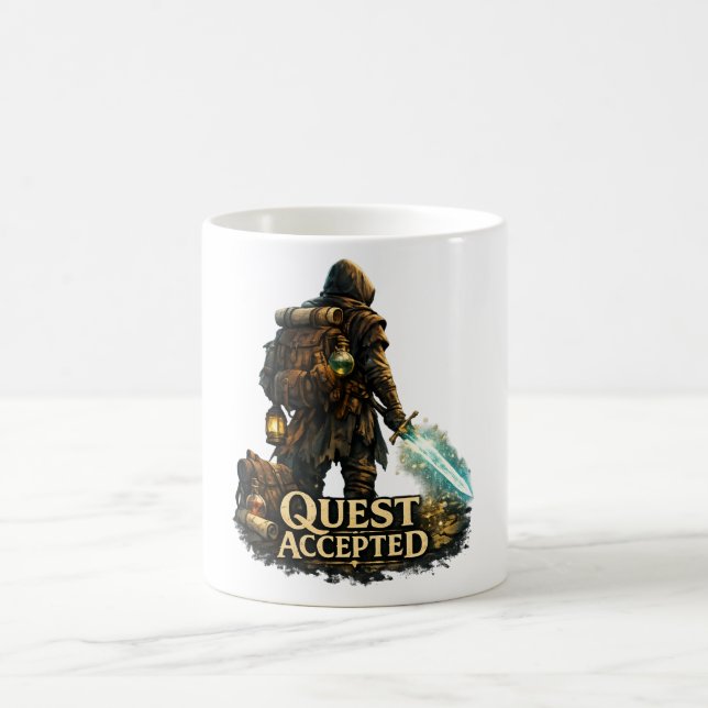 Quest Accepted Fantasy Adventurer Coffee Mug (Center)