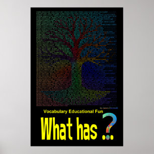 Qu'est-ce qui... Arbre Poster Livre non riming