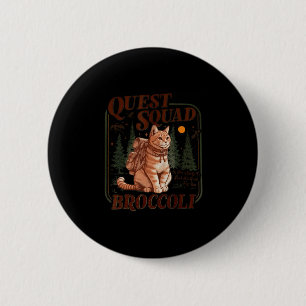 Quest Fantasy Squad Broccoli Funny Cat  2 Inch Round Button