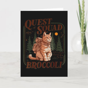 Quest Fantasy Squad Broccoli Funny Cat Card