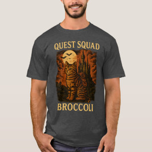 Quest Fantasy Squad Broccoli Funny Cat T-Shirt