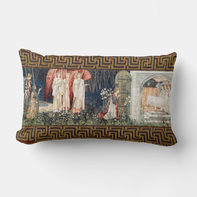 Quest for Holy Grail,Vision of Angels to Perceval  Lumbar Pillow (Front)