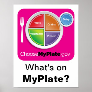 Qu'est sur MyPlate ? Affiche - magenta sur le