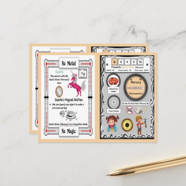 Questa - Mercury Horn Unicorn Game Card (Front/Back In Situ)