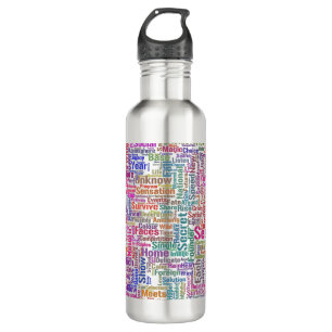 Question Apprendre Nuage MotssTexte Motif Message 710 Ml Water Bottle