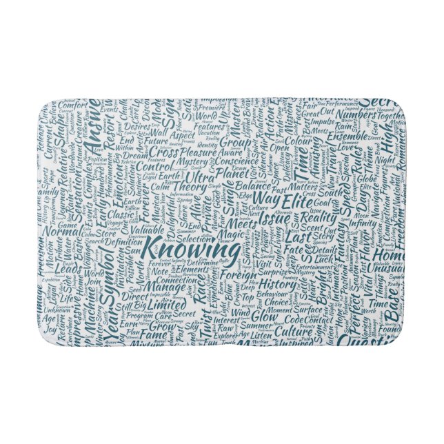 Question Apprendre Nuage MotssTexte Motif Message Bath Mat (Front)