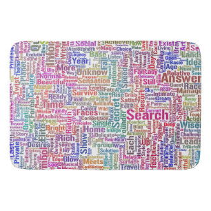 Question Apprendre Nuage MotssTexte Motif Message Bath Mat