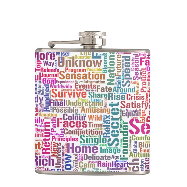 Question Apprendre Nuage MotssTexte Motif Message Hip Flask (Front)