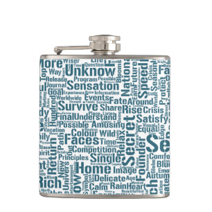 Question Apprendre Nuage MotssTexte Motif Message Hip Flask
