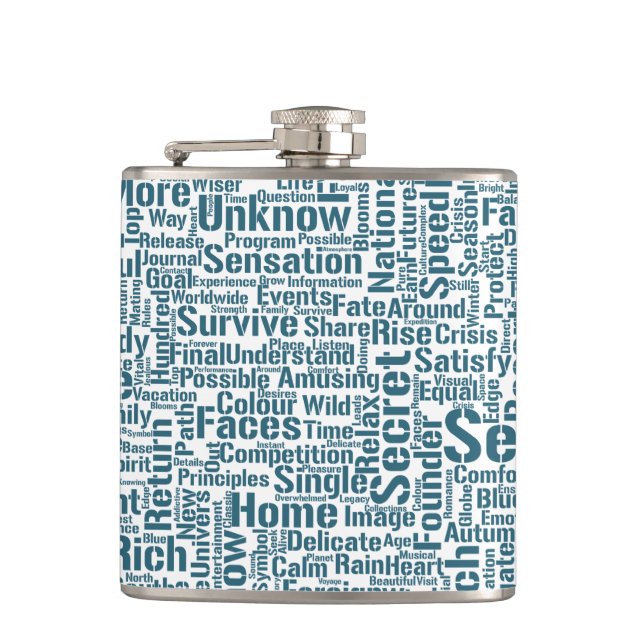 Question Apprendre Nuage MotssTexte Motif Message Hip Flask (Front)