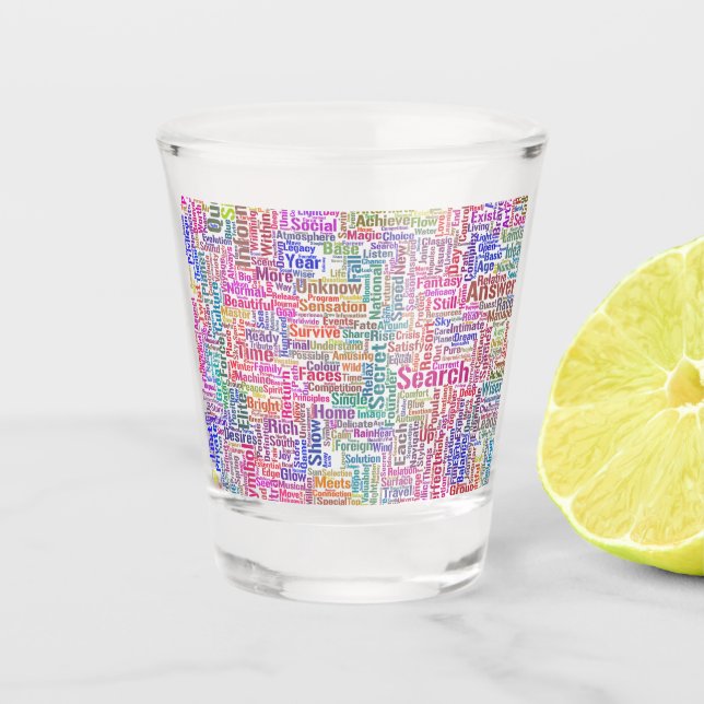Question Apprendre Nuage MotssTexte Motif Message Shot Glass (Front)
