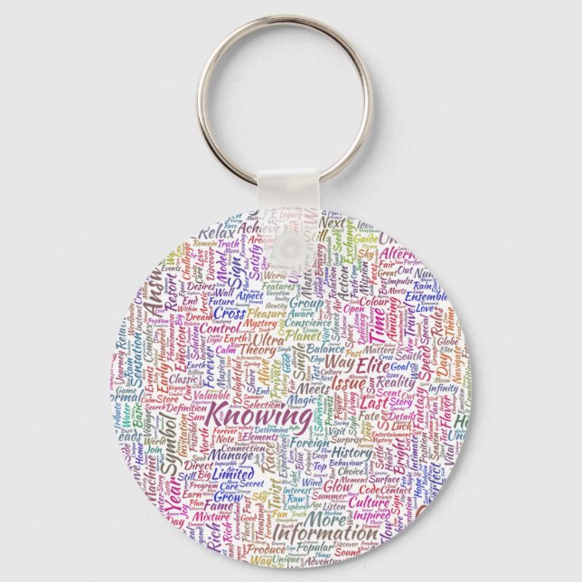 Question Apprendre Nuage MotssTexts Motif Message Keychain (Front)