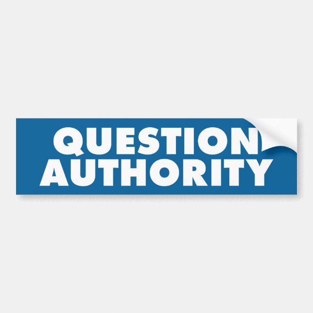 Question Authority - Blue B Bumper Sticker (Front)