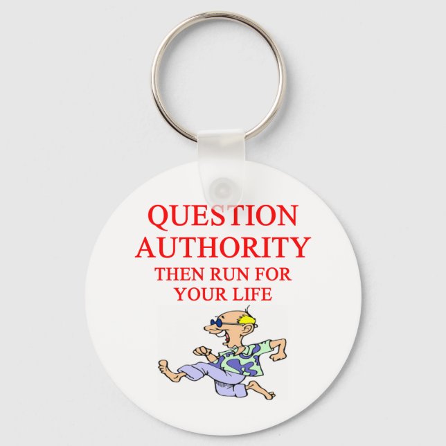 question authority keychain (Front)
