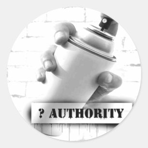 Question Authority - Spray Paint Can - Graffiti Classic Round Sticker