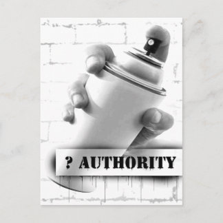 Question Authority - Spray Paint Can - Graffiti Postcard
