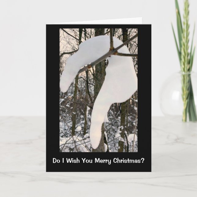 Question De Neige À Propos De Ça Drôle Carte De No (Devant)