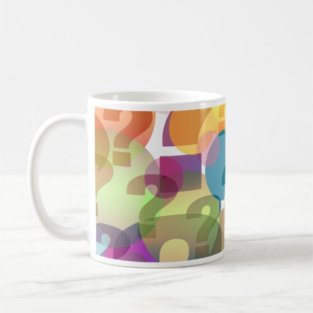 Question Everything Multi-Colour Artwork Coffee Mug (Left)