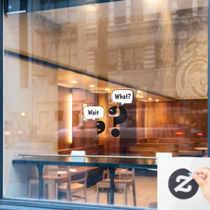 Question Mark and Comma Wait What? Window Cling