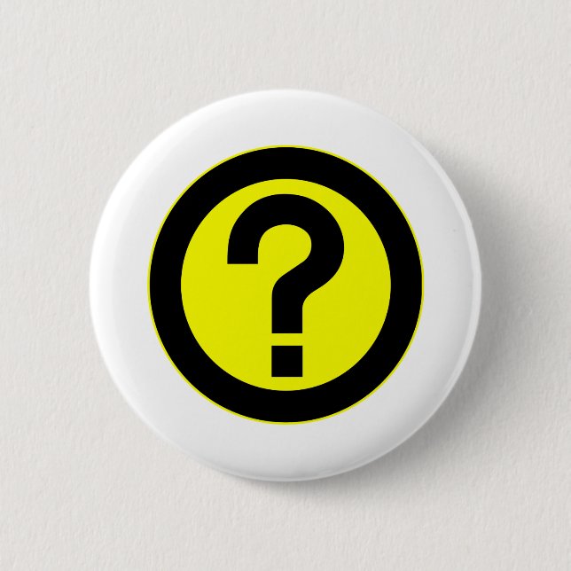 Question Mark Ask Query Symbol Punctuation 2 Inch Round Button (Front)