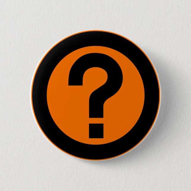 Question Mark Ask Query Symbol Punctuation 2 Inch Round Button (Front)