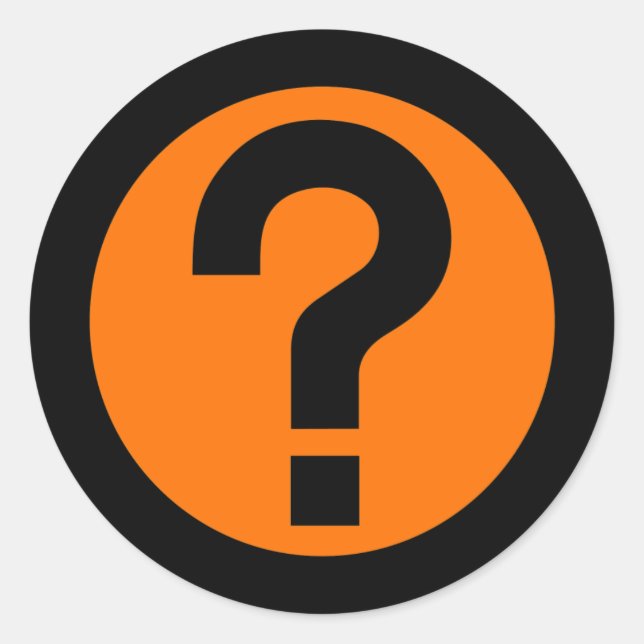 Question Mark Ask Query Symbol Punctuation Classic Round Sticker (Front)