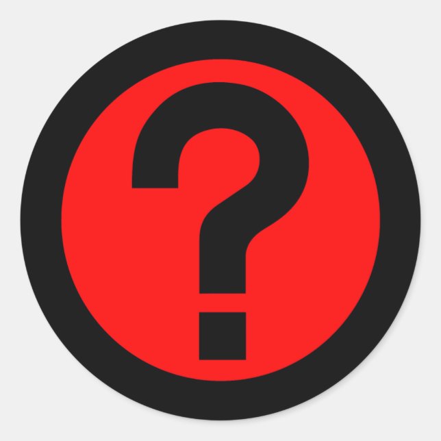 Question Mark Ask Query Symbol Punctuation Classic Round Sticker (Front)