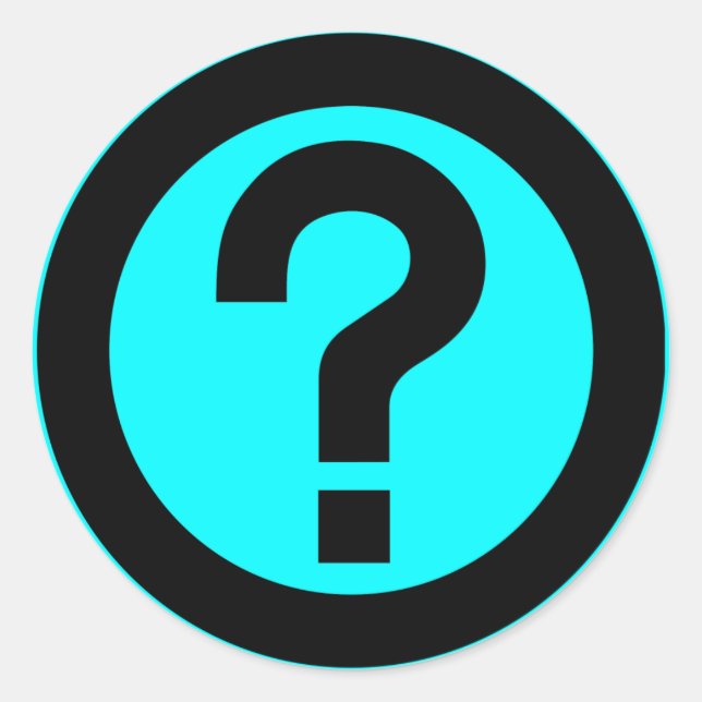 Question Mark Ask Query Symbol Punctuation Classic Round Sticker (Front)
