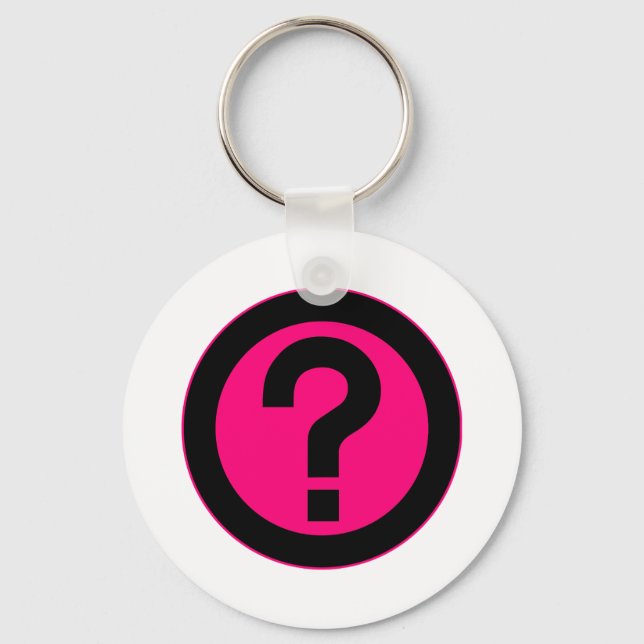 Question Mark Ask Query Symbol Punctuation Keychain (Front)
